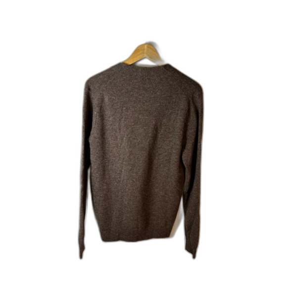 Uniqlo NWOT Heathered Brown Pure Wool V-Neck Button-Up Cardigan Sweater Size M - Picture 8 of 13